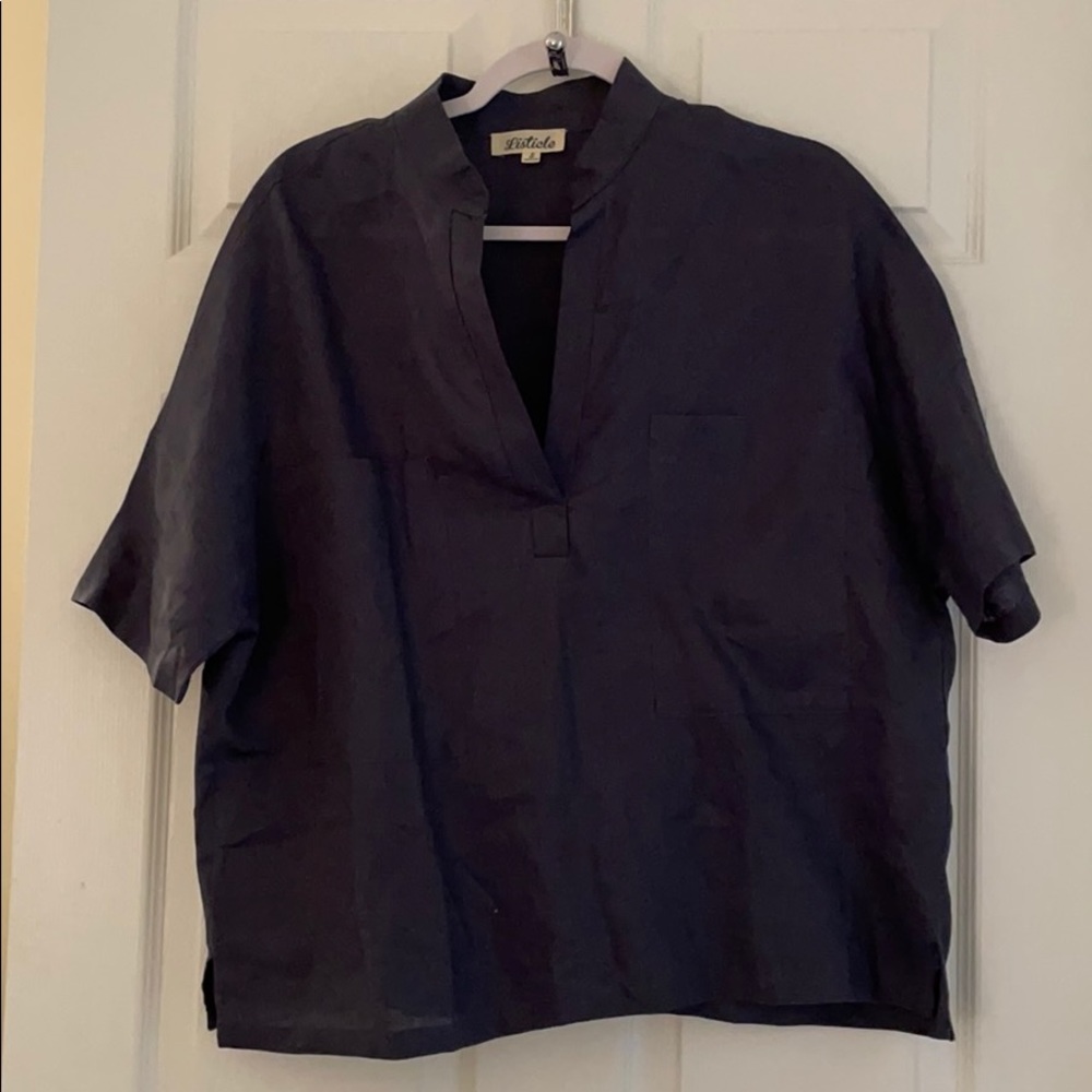listicle boxy chambray shirt